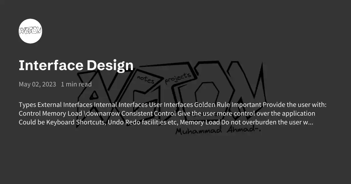 Interfac Design Interface Design